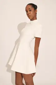 zephyra collar mini dress in orchid white