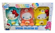 NIB 2024 Sanrio HELLO KITTY & FRIENDS WITH CARE BEARS Plush Trio Collectors Set