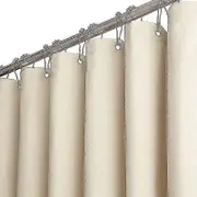 180 X 240cm Extra Long Fabric Shower Curtain, Linen Textured Heavy Duty Fabric Shower Curtain Set With 12 Plastic Hooks, Large Hotel Luxury Polyester