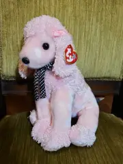 Vintage Ty Beanie Buddies Collection Pink Poodle Brigitte 2001 Plush Stuffed
