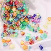 200Pcs AB Acrylic Star & Heart Beads for Jewelry Making - Glass Bulk Beads, Uniq