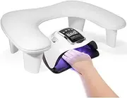 Arm Rest for Nails, U-Shaped Arm Rest,Butterfly Nail Pillow,Tilt Soft Cushion,Fits Almost Nail Lamps,Manicure Rest Stand,for Home Diy Manicure(White)