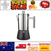 Diego Stovetop Espresso Maker 4-Cup, Stainless Steel Moka Pot, Induction Coffee