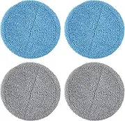 4-Pack Upgraded Replacement for iDOO ID-EM002 Cordless Electric Mop, Washable and Reusable Microfiber Mop Heads, 2 Mopping Pads + 2 Waxing Pads