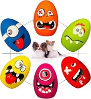 HOLYSTEED Squeaky Dog Toys for Small Dogs, Mini Dogs, Soft Latex Dog Squeaky Toys, Smile Squeaky Dog Balls, Egg Dog Toys Balls 6pcs (1.89 * 1.89 * 2.56inch, for Mini, Small Breeds)