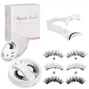 3D Natural Double-Sided Magnetic False Eyelashes Kit Reusable Portable Fake Eyelashes With Eyelash Clip，Size CT10-8