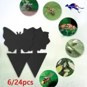 6/24PCS Sticky Trap Insect Killer Dual Sided Strong Fly Stickers Fruit Gnat