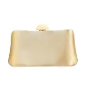 Nevenka Womens Simple Solid Color Handbag Square Bag with Chain-Gold