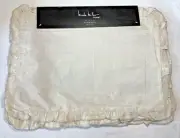NICOLE MILLER HOME PLACEMATS SILVER RUFFLE 13 X 19 COTTON METALLIC NWT