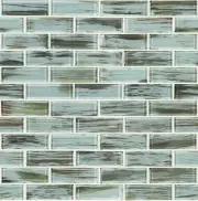 MSI SMOT-GLSST-8MM-V1-2 11-3/4" x 12" Subway Mosaic Wall Tile - - Verde