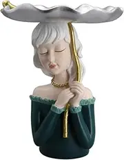 BESTYASH Tray Girl Holding Storage Tray Key Decorative Adorable Storage Ornament Key Jewelry Holding Decorative Home Accessories Ornaments Bedside Jewelry Holder Resin