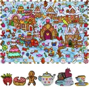 Wooden Jigsaw Puzzle for Adults by FoxSmartBox - 325 Pieces - Sweety City