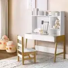 Keezi 2PCS Kids Table and Chairs Set Study Activity Desk with Storage Drawer