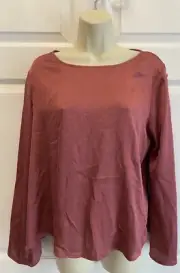 NWT Vince Camuto Blouse Split Sleeve Button Detail Glided Rose Berry Sz M
