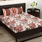 152 TC Dotted Pattern Cotton Queen Flat Sheet Bed sheet with 2 Pillow Covers