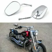 2X Chrome Motorcycle Rear View Mirrors For Harley Davidson Softail Custom FXSTC