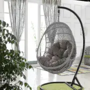 Basket Egg Chair Seat Cushions Garden Hammock Cradle Pads Dark Grey