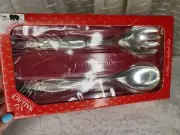 Wallace Silversmiths 2 Pc Salad Serving Set, Christmas Santa/elf, snowman