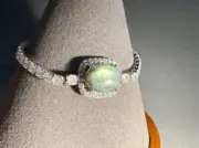 Special Price! Unique Pick Natural Labradorite with Cubic Zirconia Bracelet