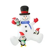 NNEOBA Christmas Inflatable Snowman with Cute Penguins