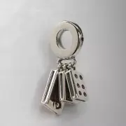 NEW AUTHENTIC PANDORA CHARM MAHJONG TRIPLE DANGLE 792523C01 W SUEDE POUCH