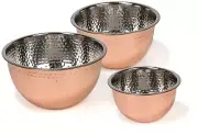 Red Co. Set of 3 Stainless Steel Nesting Mix and Serve Bowls, 5, 3, and 1.5 Q...