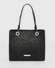 Black Nirvana Embossed Mini Tote Bag