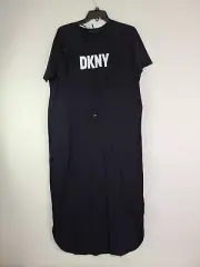 DKNY Women's Black Logo Drawstring Waist Dress Size S NEW