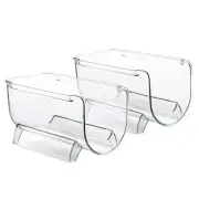 2 Pack Bottle Rack, Fridge Organizer Bottle Rack, Stackable Wine Rack Plastic...