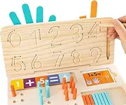 Learning Toys | Educational Math Number Counting Blocks | Fine Motor Sensory Skills Activity Games for Boys Girls Kids Early Development Homeschool