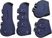 Sosoport Horse Leg Guards 4 Pcs Adjustable Ankle Boots Foot Cover Leg Brace for Equestrian