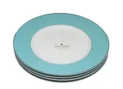 Kate Spade Lenox Rutherford circle Turquoise Salad /Accent plates Set of 4 NWT