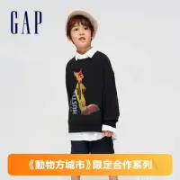 在飛比找momo購物網優惠-【GAP】男童裝 Gap x 動物方城市聯名 印花圓領大學T