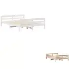 Bed Frame with Headboard Bedstead Double Bed Double Size Solid Wood Pine vidaXL