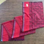 NEW PS Paul Smith Scarf Red & Polka Dot Soft Warm Wool Acrylic 14”x72” Large NWT