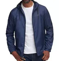 在飛比找Yahoo!奇摩拍賣優惠-Calvin Klein 男防風防潑水刷毛連帽風衣外套 深藍