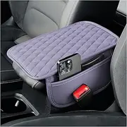 Arm Rest Cover for Car,Leather+Memory Foam Center Console Cover with Storage Bags,Universal Middle Console Cover Car Accessories Interior for Most Cars Center Consoles (Purple)