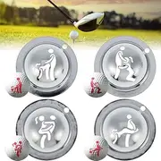AEVXKHI 4 PCS Golf Ball Marker 6cm Funny Adult Golf Ball Marker Stencil Stainless Steel Personalized Golf Ball Alignment Marking Tool Golf Ball Line Marker Tool