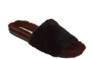 Lori Goldstein Collection Faux Fur Slides House Shoes Slippers Black Women's 5.5