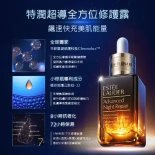 【Estee Lauder 雅詩蘭黛】白金級黑鑽修護升級組(小棕50ml+微導金萃30ml贈精萃 5ml+眼霜5ml+乳霜7ml)