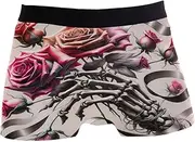 [RPLIFE] Skull Bouquet Boxer Briefs Men, Mens Underware Breathable, Mens Underwear Xxl, Skull Bouquet, XX-Large