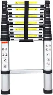 Telescoping Ladders Aluminum Telescoping Ladder 14 FT One Button Retraction Aluminum Telescopic Extension Extendable Ladder Slow Down Design Multi Ladders Yearn for