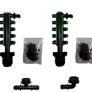 【灑水達人】16mm轉兩分10孔接頭含10個綠色塞頭中段與末段2組