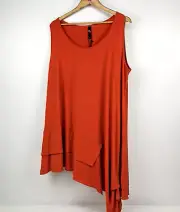 Taking Shape Top Orange Shibuya Kokomo Tank Size M, Asymmetrical Hem Soft Fabric