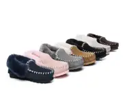 AUSTRALIAN SHEPHERD® UGG Slippers Sheepskin Wool Ankle Popo Moccasins - Chestnut / AU Ladies 12 / AU Men 10 / EU 43