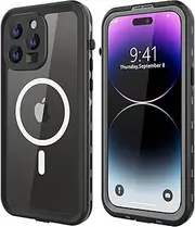 Dewfoam Design for iPhone 14 Pro Max Waterproof Case, Shockproof Dustproof Phone Case with Screen Protector, Full Body Protective Phone Case for iPhone 14 Pro Max 6.7 inch(Black)
