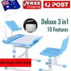 Kids Children Table Writing Desk Chair Lamp Set Drawing Storage Toddler Study AU