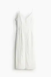 Button Front Broderie Anglaise Dress