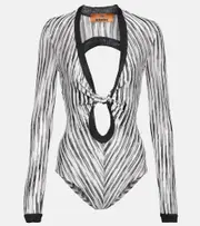 [Missoni] Missoni Space-dyed cutout bodysuit UK 16 black