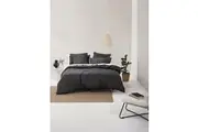 Nara Quilt Cover Set (Charcoal) - Double